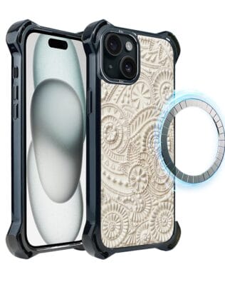 Etui do iPhone 15 Plus IBIZU DropGuard Ultra z MagSafe, Amalfi, Piaszczysty ornament