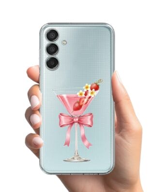 Etui do Samsung Galaxy M15 5G przeźroczyste, silikonowe Flexi, Paradise, Strawberry Martini