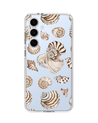 Etui do Samsung Galaxy S24 FE przeźroczyste, silikonowe Flexi, Summer Patterns, ozdobne muszle