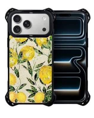 Etui do iPhone 17 Pro Max IBIZU DropGuard Ultra z MagSafe, Modern Classics, Cytrynowe gaje