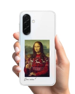 Etui do Samsung Galaxy A37 z MagSafe przeźroczyste, silikonowe Flexi, Mona Lisa z szampanem