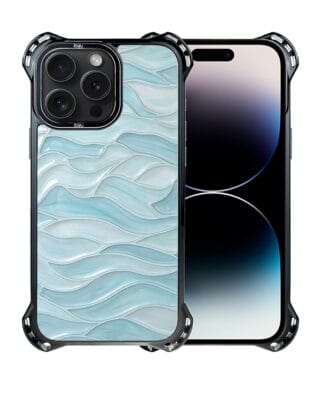 Etui do iPhone 14 Pro IBIZU DropGuard Ultra z MagSafe, Aqua Glass, błękitne fale
