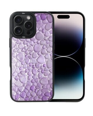 Etui do iPhone 14 Pro Max IBIZU DropGuard Matt z MagSafe, Aqua Glass, ametystowe krople