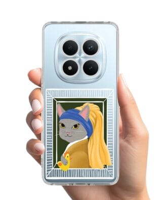 Etui do Xiaomi Redmi Note 15 Pro 4G przeźroczyste, silikonowe Flexi, kotek z kurczakiem