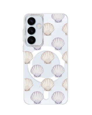 Etui do Samsung Galaxy A55 5G z MagSafe przeźroczyste, silikonowe Flexi, Summer Patterns, pastelowe muszelki