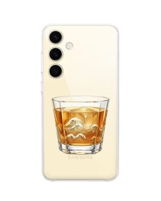 Etui do Samsung Galaxy S24 przeźroczyste, silikonowe Flexi, Paradise, Whiskey on the rocks