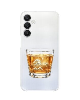Etui do Samsung Galaxy A25 5G przeźroczyste, silikonowe Flexi, Paradise, Whiskey on the rocks