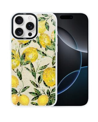Etui do iPhone 16 Pro IBIZU DropGuard Matt z MagSafe, Modern Classics, Cytrynowe gaje