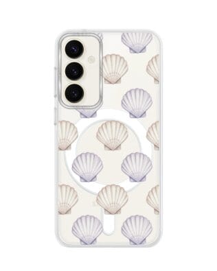 Etui do Samsung Galaxy S23 z MagSafe przeźroczyste, silikonowe Flexi, Summer Patterns, pastelowe muszelki