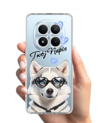 Etui do Xiaomi Redmi Note 15 Pro Plus 5G przeźroczyste, silikonowe Flexi, Puppy Love, pies rasy Husky