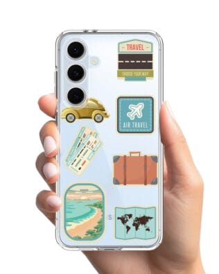Etui do Samsung Galaxy S24 FE przeźroczyste, silikonowe Flexi, pocztowe znaczki
