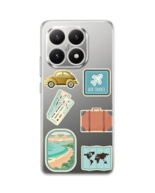 Etui do Xiaomi 15T przeźroczyste, silikonowe Flexi, pocztowe znaczki