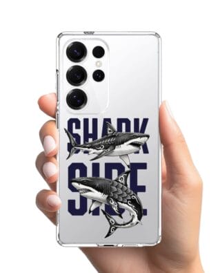 Etui do Samsung Galaxy S25 Ultra przeźroczyste, silikonowe Flexi, Summer Patterns, Shark side