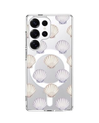 Etui do Samsung Galaxy S25 Ultra z MagSafe przeźroczyste, silikonowe Flexi, Summer Patterns, pastelowe muszelki