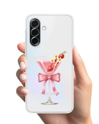 Etui do Samsung Galaxy A36 5G przeźroczyste, silikonowe Flexi, Paradise, Strawberry Martini