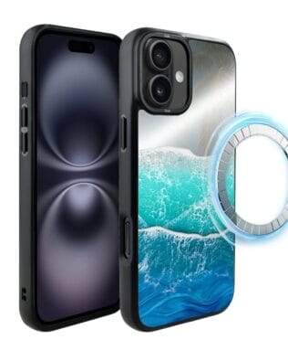 Etui do iPhone 16 IBIZU DropGuard Matt z MagSafe, Reflect, Szafirowy ocean