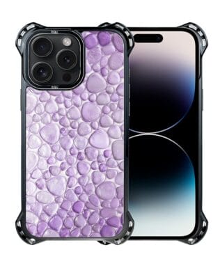 Etui do iPhone 14 Pro Max IBIZU DropGuard Ultra z MagSafe, Aqua Glass, ametystowe krople