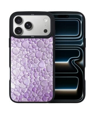 Etui do iPhone 17 Pro Max IBIZU DropGuard Matt z MagSafe, Aqua Glass, ametystowe krople
