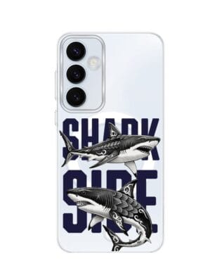Etui do Samsung Galaxy A55 5G z MagSafe przeźroczyste, silikonowe Flexi, Summer Patterns, Shark side