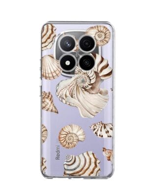 Etui do Xiaomi Redmi Note 14 Pro 4G przeźroczyste, silikonowe Flexi, Summer Patterns, ozdobne muszle