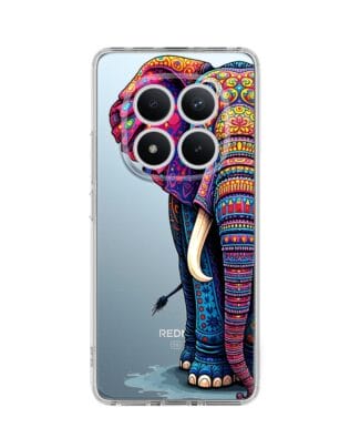 Etui do Xiaomi Redmi Note 15 Pro 4G przeźroczyste, silikonowe Flexi, Dzika Mandala, Słoń