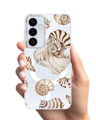 Etui do Samsung Galaxy A55 5G z MagSafe przeźroczyste, silikonowe Flexi, Summer Patterns, ozdobne muszle