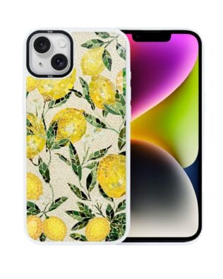 Etui do iPhone 14 Plus IBIZU DropGuard Matt z MagSafe, Modern Classics, Cytrynowe gaje