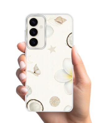 Etui do Samsung Galaxy S23 z MagSafe przeźroczyste, silikonowe Flexi, Summer Patterns, hawajskie kokosy