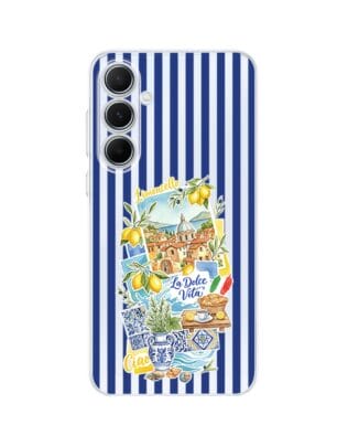 Etui do Samsung Galaxy A55 5G przeźroczyste, silikonowe Flexi, Italian Summer, Limoncello