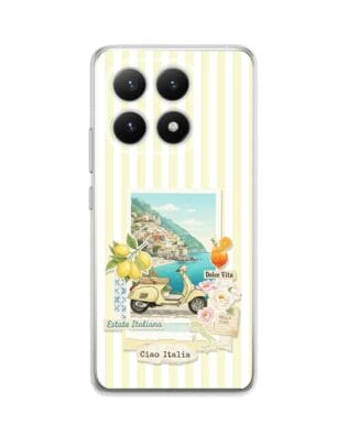 Etui do Xiaomi 15T przeźroczyste, silikonowe Flexi, Italian Summer, Ciao Italia
