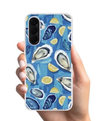 Etui do Samsung Galaxy A37 z MagSafe przeźroczyste, silikonowe Flexi, Summer Patterns, ostrygi z cytrynką