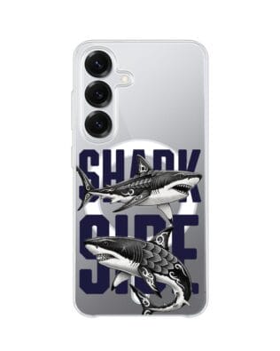 Etui do Samsung Galaxy S25 Plus z MagSafe przeźroczyste, silikonowe Flexi, Summer Patterns, Shark side