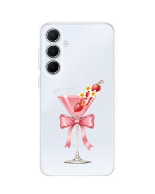 Etui do Samsung Galaxy A55 5G przeźroczyste, silikonowe Flexi, Paradise, Strawberry Martini