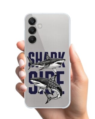 Etui do Samsung Galaxy M35 5G przeźroczyste, silikonowe Flexi, Summer Patterns, Shark side
