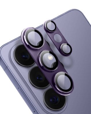 Metalowa osłona na cały aparat z wbudowanymi szkłami do Samsung Galaxy S26 Ultra, fioletowa