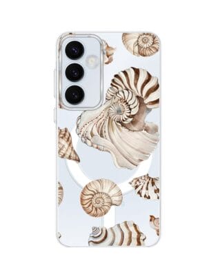 Etui do Samsung Galaxy A55 5G z MagSafe przeźroczyste, silikonowe Flexi, Summer Patterns, ozdobne muszle
