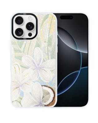 Etui do iPhone 16 Pro IBIZU DropGuard Matt z MagSafe, Modern Classics, Biała lilia