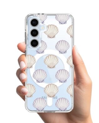 Etui do Samsung Galaxy S24 FE z MagSafe przeźroczyste, silikonowe Flexi, Summer Patterns, pastelowe muszelki