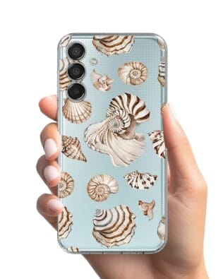 Etui do Samsung Galaxy M15 5G przeźroczyste, silikonowe Flexi, Summer Patterns, ozdobne muszle