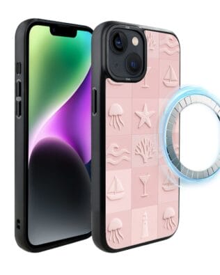 Etui do iPhone 14 IBIZU DropGuard Matt z MagSafe, Amalfi, Koralowy klub