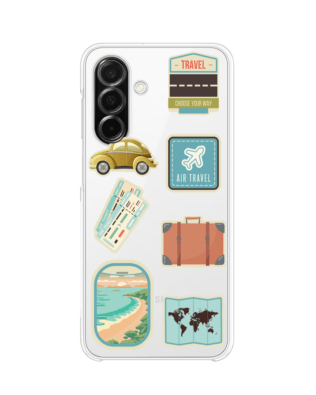 Etui do Samsung Galaxy A26 5G przeźroczyste, silikonowe Flexi, pocztowe znaczki