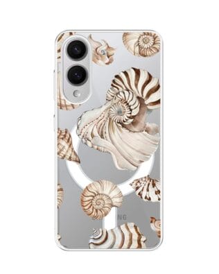 Etui do Samsung Galaxy S25 Edge z MagSafe przeźroczyste, silikonowe Flexi, Summer Patterns, ozdobne muszle