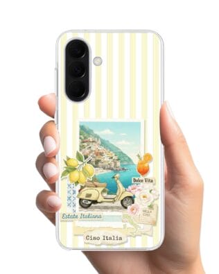 Etui do Samsung Galaxy A37 z MagSafe przeźroczyste, silikonowe Flexi, Italian Summer, Ciao Italia