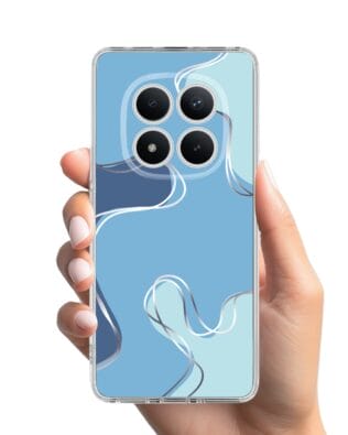 Etui do Xiaomi Redmi Note 15 Pro 4G przeźroczyste, silikonowe Flexi, Summer Patterns, niebieskie odcienie