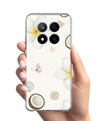Etui do Xiaomi Redmi Note 14 Pro 4G przeźroczyste, silikonowe Flexi, Summer Patterns, hawajskie kokosy