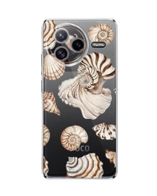 Etui do Xiaomi POCO F7 Ultra przeźroczyste, silikonowe Flexi, Summer Patterns, ozdobne muszle