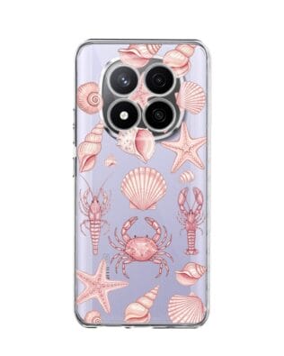 Etui do Xiaomi Redmi Note 14 Pro 4G przeźroczyste, silikonowe Flexi, Summer Patterns, krewetkowy róż
