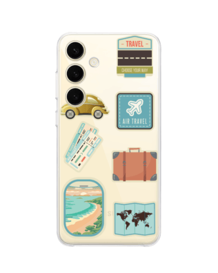 Etui do Samsung Galaxy S24 przeźroczyste, silikonowe Flexi, pocztowe znaczki