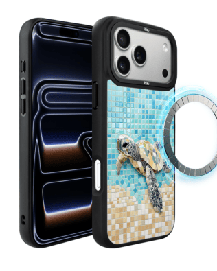 Etui do iPhone 17 Pro Max IBIZU DropGuard Matt z MagSafe, Modern Classics, Żółw Caretta