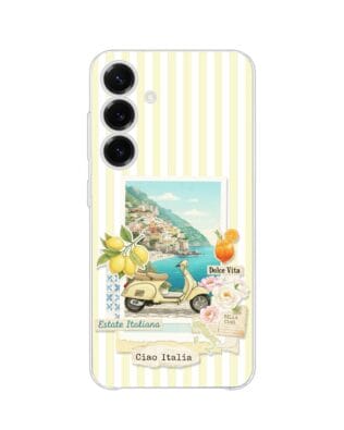 Etui do Samsung Galaxy S25 Plus przeźroczyste, silikonowe Flexi, Italian Summer, Ciao Italia